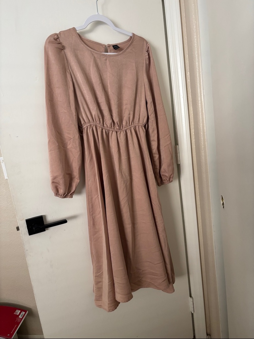 SHEIN Blush Pink Long Sleeve Maxi Dress